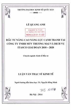 Đầu tư nâng cao năng lực cạnh tranh tại công ty tnhh mtv thương mại và dịch vụ itasco giao đoạn 2010 2020
