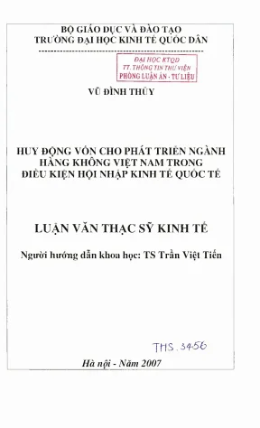 Huy động vốn cho phát triển ngành hàng không việt nam trong điều kiện hội nhập kinh tế quốc tế