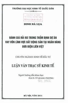 Đánh giá rủi ro trong thẩm định dự án vay vốn lĩnh vực bất động sản tại ngân hàng bưu điện liên việt