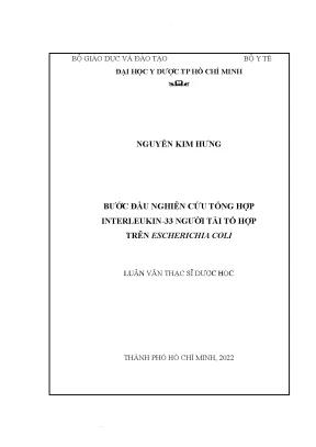 Bước đầu nghiên cứu tổng hợp interleukin 33 người tái tổ hợp trên escherichia coli