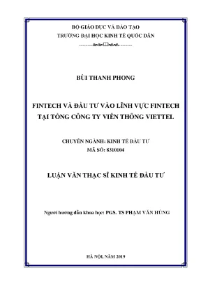 Fintech và đầu tư vào lĩnh vực fintech tại tổng công ty viễn thông viettel