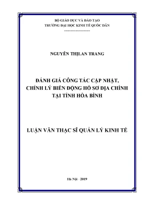 Đánh giá công tác cập nhật chỉnh lý biến động hồ sơ địa chính tại tỉnh hòa bình