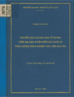 Chuyển dịch cơ cấu kinh tế ngành trên địa bàn huyện miền núi nghệ an theo hướng công nghiệp hoá hiện đại hoá
