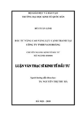 Đầu tư nâng cao năng lực cạnh tranh tại công ty tnhh nam hoàng
