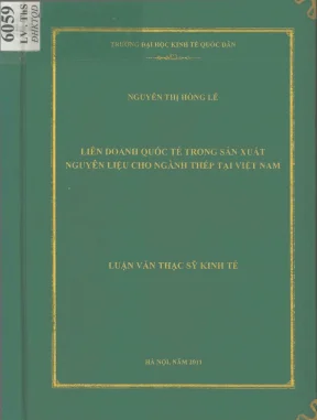 Liên doanh quốc tế trong sản xuất nguyên liệu cho ngành thép tại việt nam