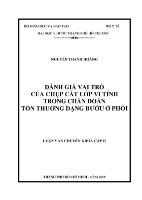 Đánh giá vai trò của chụp cắt lớp vi tính trong chẩn đoán tổn thương dạng bướu ở phổi