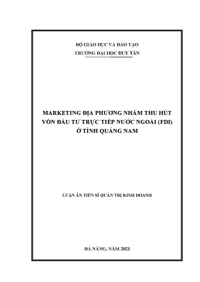 Marketing địa phương nhằm thu hút vốn đầu tư trực tiếp nước ngoài fdi ở tỉnh quảng nam