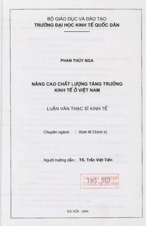 Nâng cao chất lượng tăng trưởng kinh tế ở việt nam