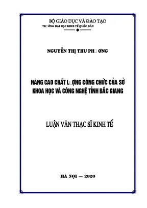 Nâng cao chất lượng công chức của sở khoa học và công nghệ tỉnh bắc giang