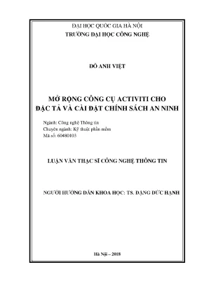 Mở rộng công cụ activiti cho đặc tả và cài đặt chính sách an ninh