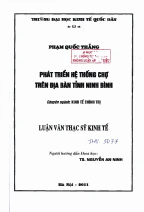 Phát triển hệ thống chợ trên địa bàn tỉnh ninh bình