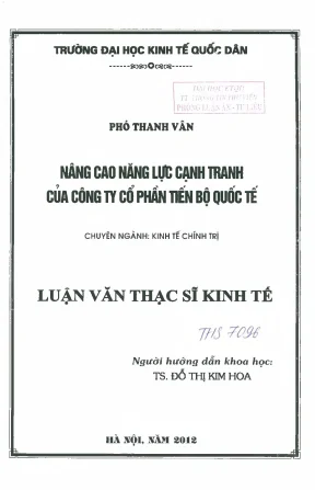 Nâng cao năng lực cạnh tranh của công ty cổ phần tiến bộ quốc tế