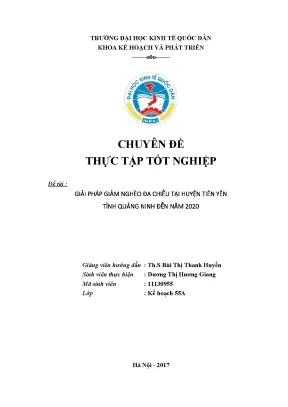 Chuyên đề thực tập giải pháp giảm nghèo đa chiều tại huyện tiên yên tỉnh quảng ninh đến năm 2020