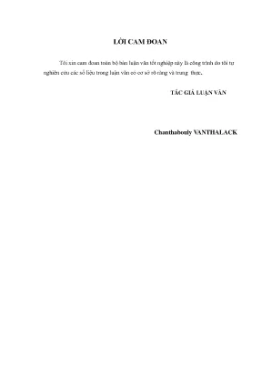 Đầu tư trực tiếp nước ngoài trên địa bàn tỉnh oudomxay nước cộng hòa dân chủ nhân dân lào