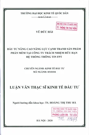 Đầu tư nâng cao năng lực cạnh tranh sản phẩm phần mềm tại công ty tnhh hệ thống thông tin fpt