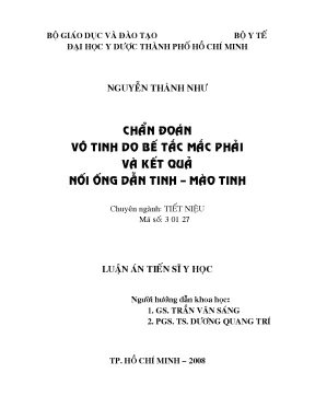 Chẩn đoán vô tinh do bế tắc mắc phải và kết quả nối ống dẫn tinh mào tinh