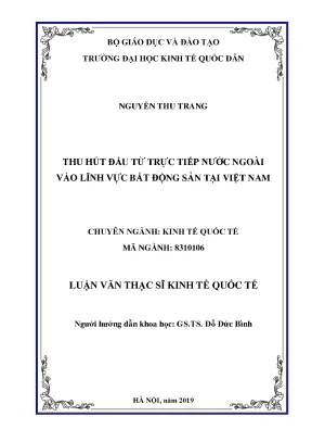 Thu hút đầu tư trực tiếp nước ngoài vào lĩnh vực bất động sản tại việt nam