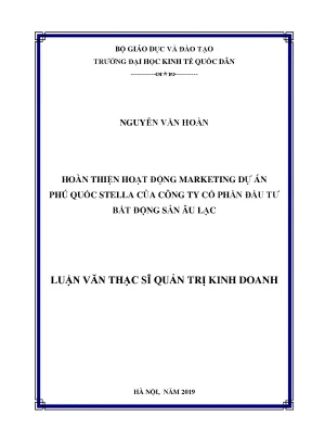 Hoàn thiện hoạt động marketing dự án phú quốc stella của công ty cổ phần đầu tư bất động sản âu lạc