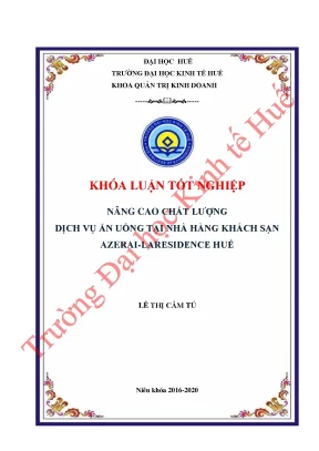 Nâng cao chất lượng dịch vụ ăn uống tại nhà hàng khách sạn azerai laresidence huế