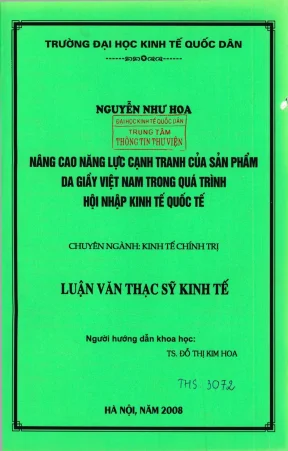Nâng cao năng lực cạnh tranh của sản phẩm da giầy việt nam trong quá trình hội nhập kinh tế quốc tế