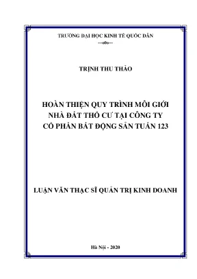 Hoàn thiện quy trình môi giới nhà đất thổ cư tại công ty cổ phần bất động sản tuấn 123