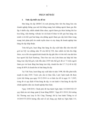 Nâng cao hiệu lực quản lý nhà nước đối với bán hàng đa cấp tại việt nam đến năm 2015