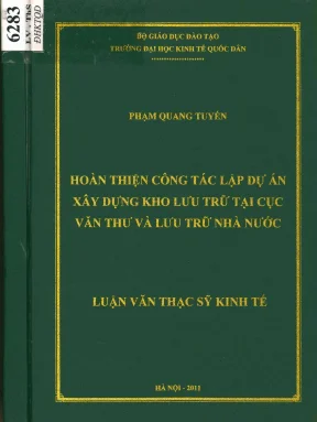 Hoàn thiện công tác lập dự án xây dựng kho lưu trữ tại cục văn thư và lưu trữ nhà nước