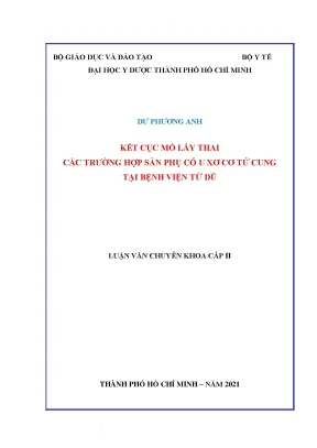 Kết cục mổ lấy thai các trường hợp sản phụ có u xơ cơ tử cung tại bệnh viện từ dũ