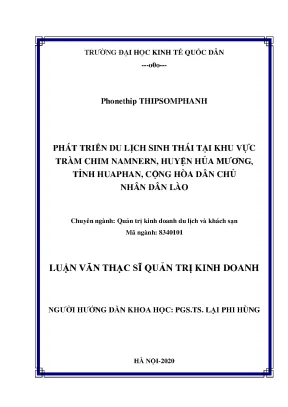 Phát triển du lịch sinh thái tại khu vực tràm chim namnern huyện hủa mương tỉnh huaphan cộng hoà dân chủ nhân dân lào