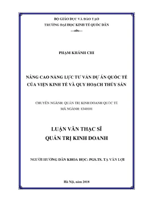 Nâng cao năng lực tư vấn dự án quốc tế của viện kinh tế và quy hoạch thủy sản