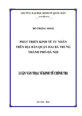 Phát triển kinh tế tư nhân trên địa bàn quận hai bà trưng thành phố hà nội