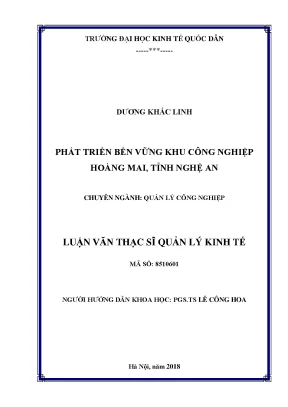 Phát triển bền vững khu công nghiệp hoàng mai tỉnh nghệ an