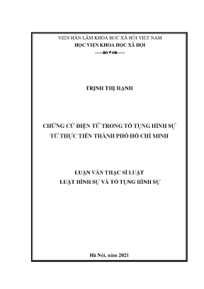 Chứng cứ điện tử trong tố tụng hình sự từ thực tiễn thành phố hồ chí minh