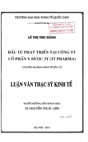 Đầu tư phát triển tại công ty cổ phần y dược 3t3t pharma