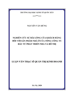 Nghiên cứu sự hài lòng của khách hàng đối với sản phẩm nhà ở của tổng công ty đầu tư phát triển nhà và đô thị