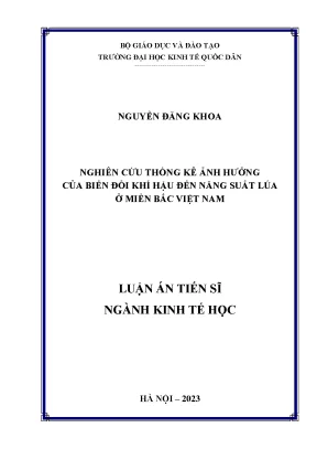 Nghiên cứu thống kê ảnh hưởng của biến đổi khí hậu đến năng suất lúa ở miền bắc việt nam