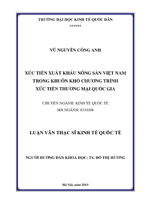 Xúc tiến xuất khẩu nông sản việt nam trong khuôn khổ chương trình xúc tiến thương mại quốc gia