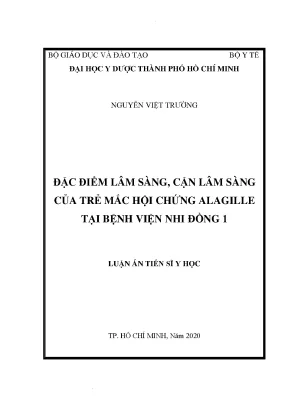 Đặc điểm lâm sàng cận lâm sàng của trẻ mắc hội chứng alagille tại bệnh viện nhi đồng