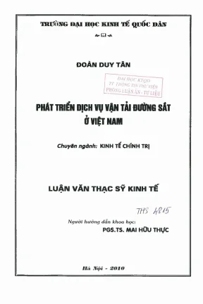 Phát triển dịch vụ vận tải đường sắt ở việt nam