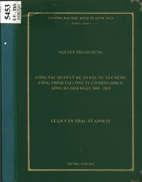 Công tác quản lý dự án đầu tư xây dựng công trình tại công ty cổ phần simco sông đà giai đoạn 2005 2015
