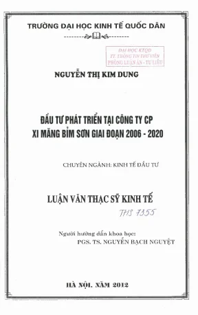 Đầu tư phát triển tại công ty cổ phần xi măng bỉm sơn giai đoạn 2006 2020