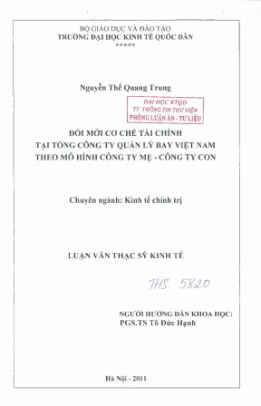 Đổi mới cơ chế tài chính tại tổng công ty quản lý bay việt nam theo mô hình công ty mẹ công ty con