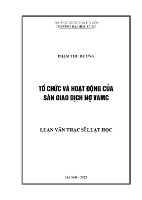 Tổ chức và hoạt động của sàn giao dịch nợ vamc