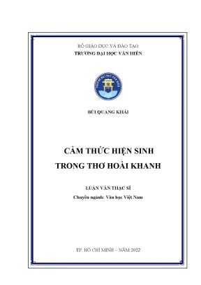 Cảm thức hiện sinh trong thơ hoài khanh