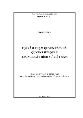 Tội xâm phạm quyền tác giả quyền liên quan trong luật hình sự việt nam