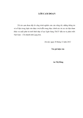 Thúc đẩy hoạt động cho vay thương mại biên mậu ở ngân hàng tmcp đầu tư và phát triển việt nam chi nhánh tỉnh lạng sơn