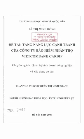 Tăng năng lực cạnh tranh của công ty bảo hiểm nhân thọ vietcombank cardif