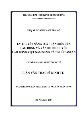 Lý thuyết năng suất cận biên của lao động và vấn đề di chuyển lao động việt nam sang các nước asean