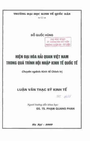 Hiện đại hoá hải quan việt nam trong quá trình hội nhập kinh tế quốc tế