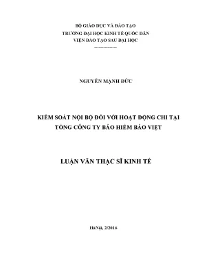 Kiểm soát nội bộ đối với hoạt động chi tại tổng công ty bảo hiểm bảo việt kiểm soát nội bộ đối với hoạt động chi tại tổng công ty bảo hiểm bảo việt